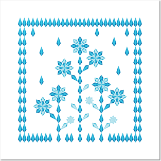 Winter flower garden, version three Posters and Art